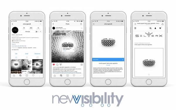 nuova funzione shopping su instagram NewVisibility web agency Como