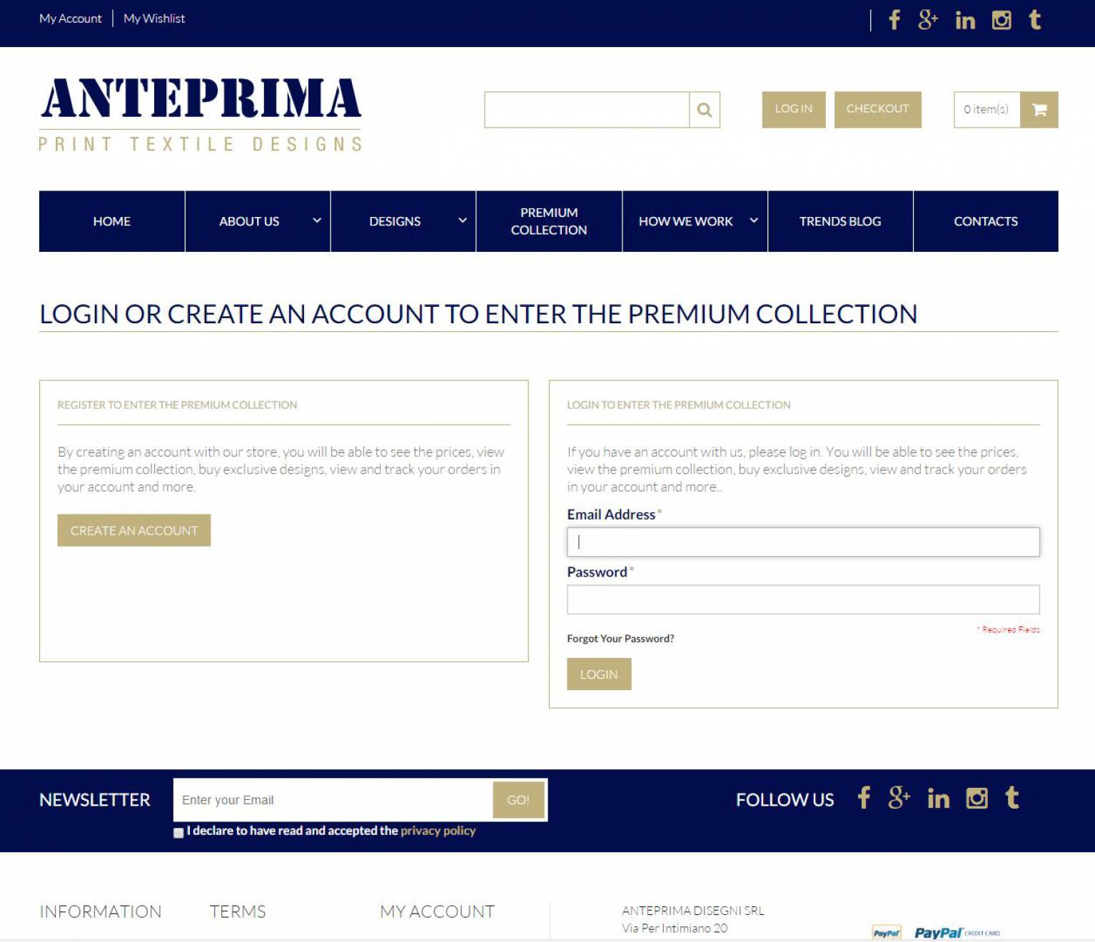 Sezione Premium Anteprima e-commerce