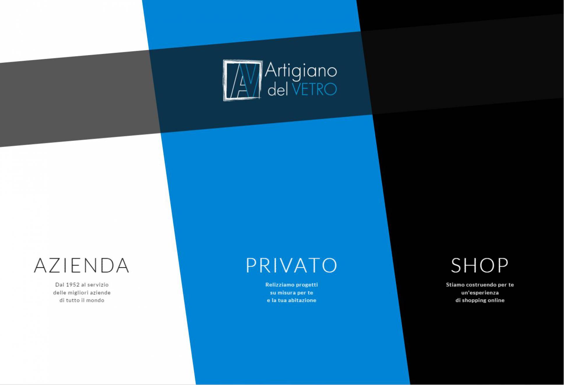 Intro sito internet responsive con effetto slide obliquo a comparsa immagini sito NewVisibility web agency Como