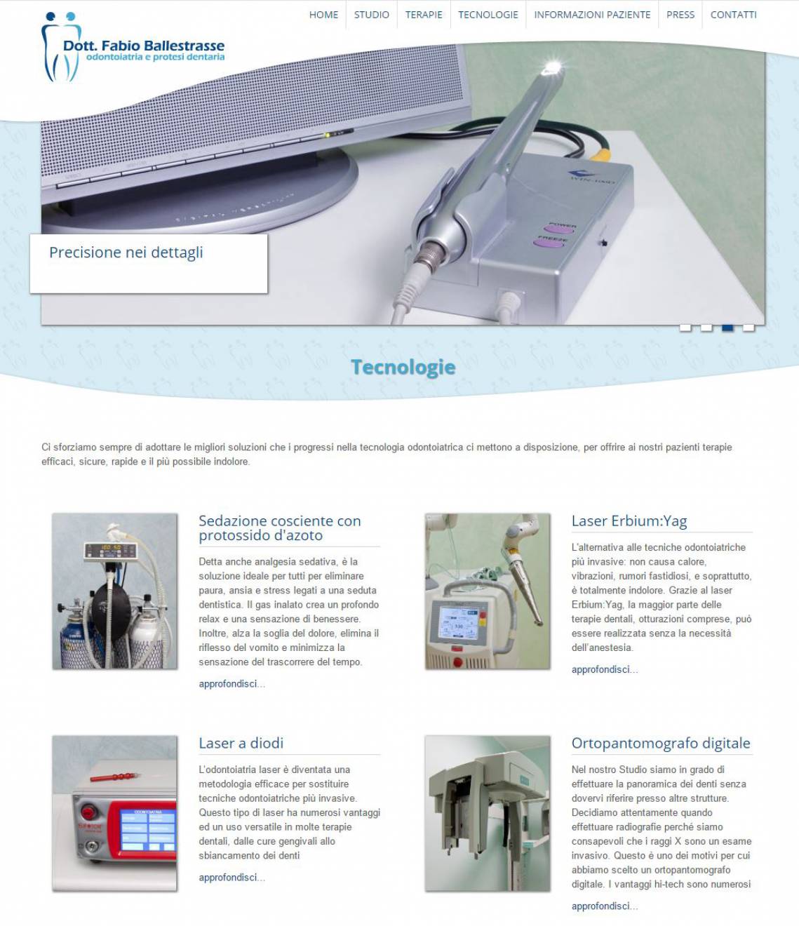 Pagina tecnologie sorriso sito internet