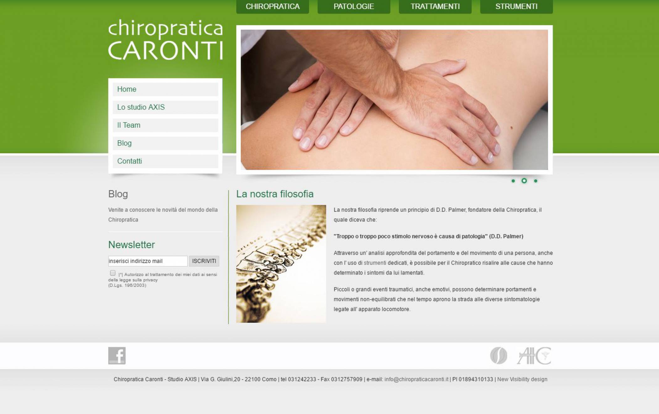 Sito internet Chiropratica Caronti