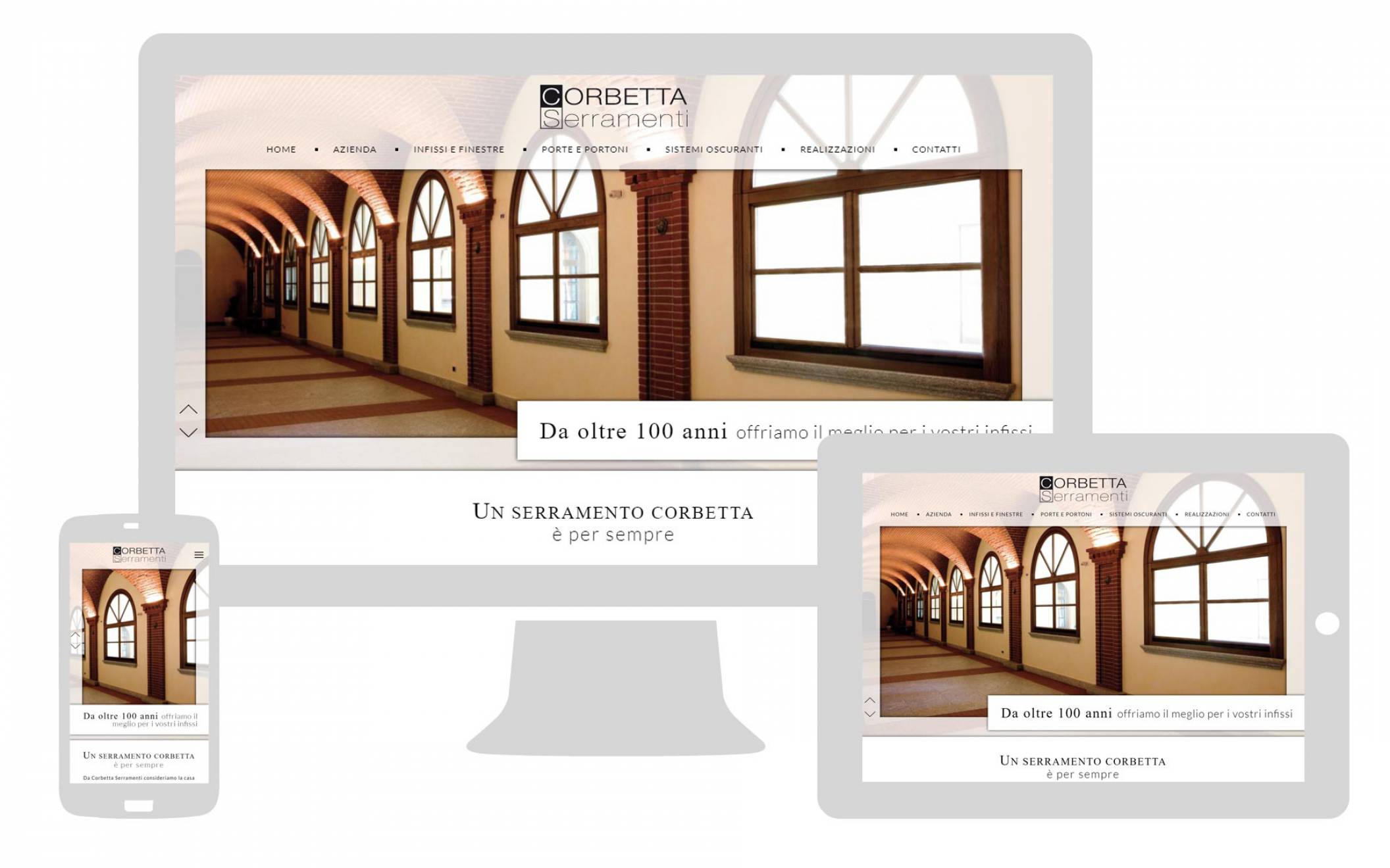 grafica responsive sito internet corbetta serramenti realizzato da newvisibility