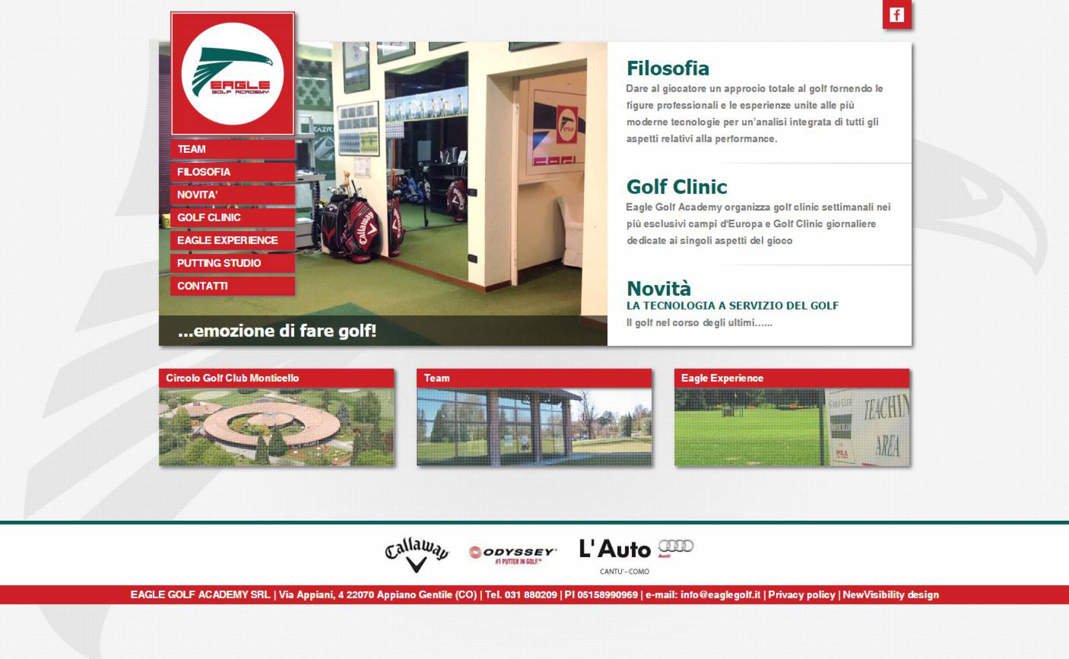 Realizzazione sito internet Eagle Golf NewVisibility