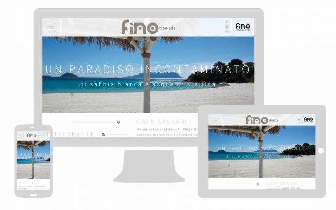 Grafica responsive sito internet Fino Beach newvisibility