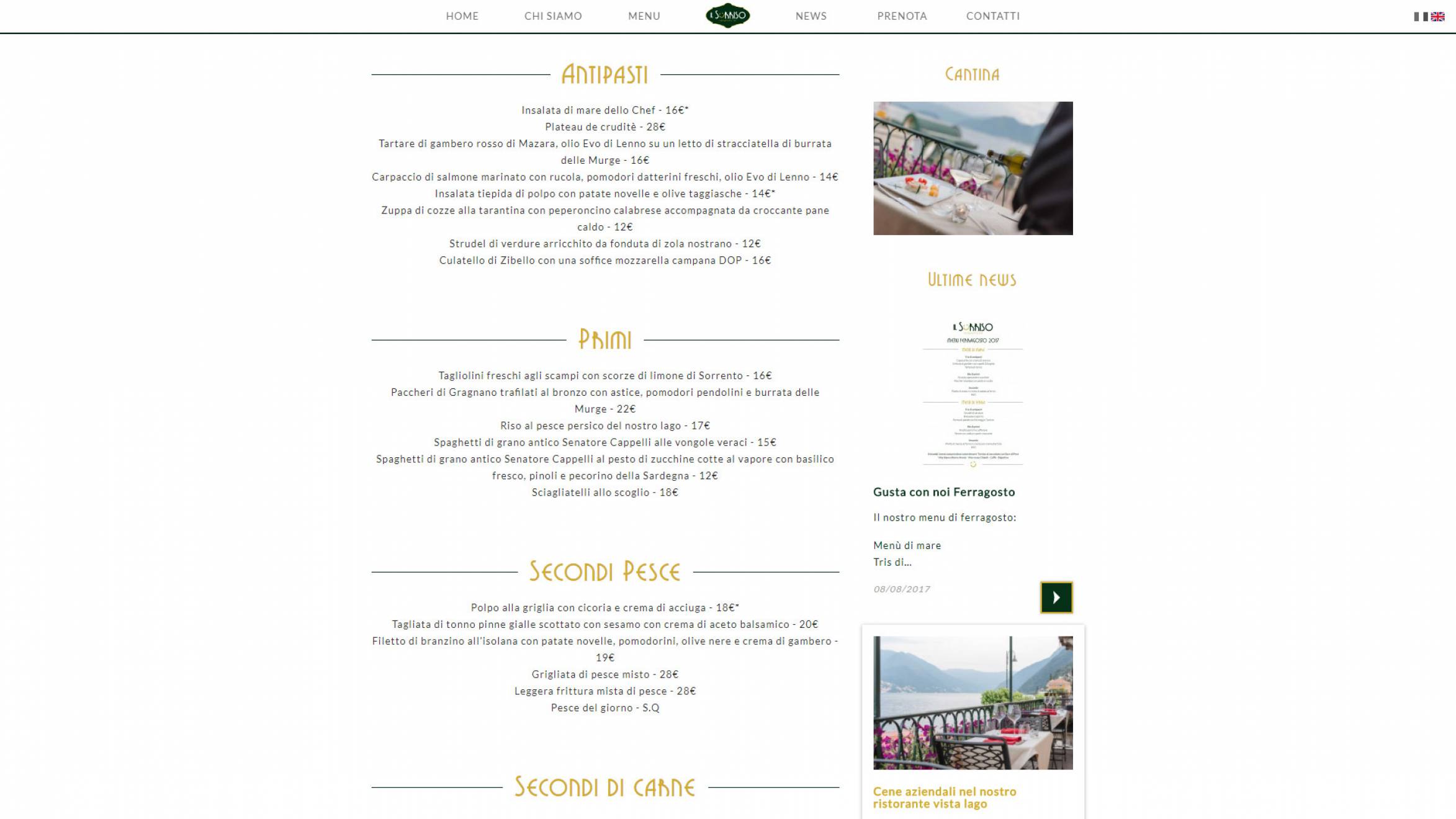 Sito internet responsive ristorante il sorriso realizzato da newvisibility