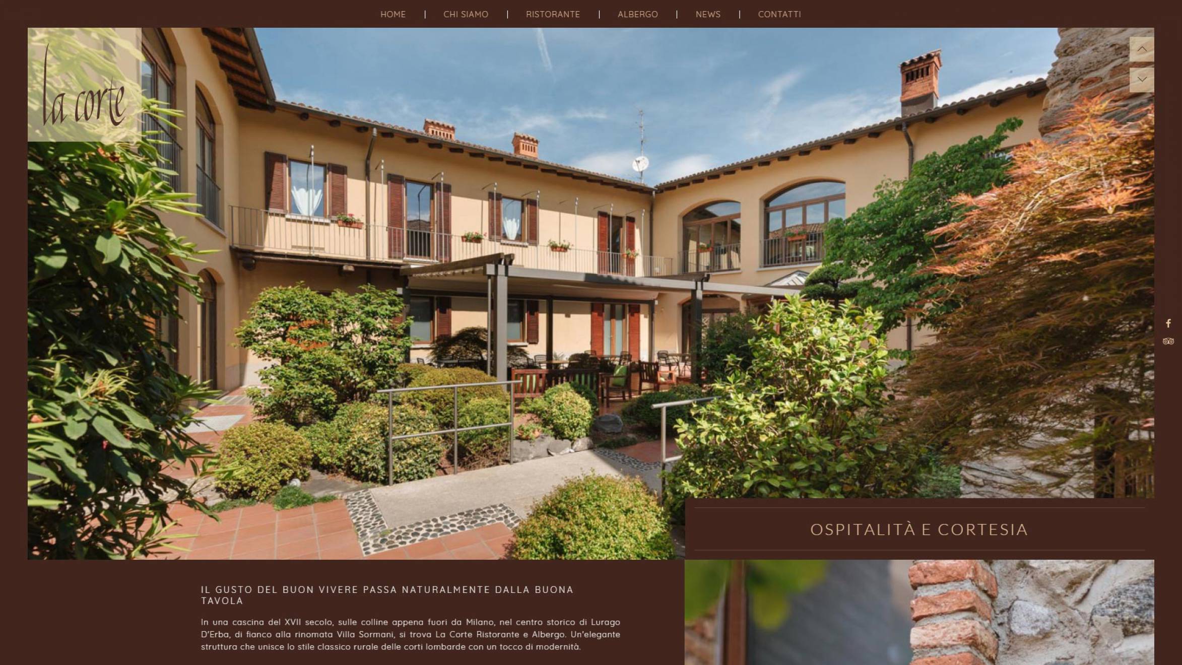 Sito internet responsive ristorante albergo la corte realizzato da newvisibility