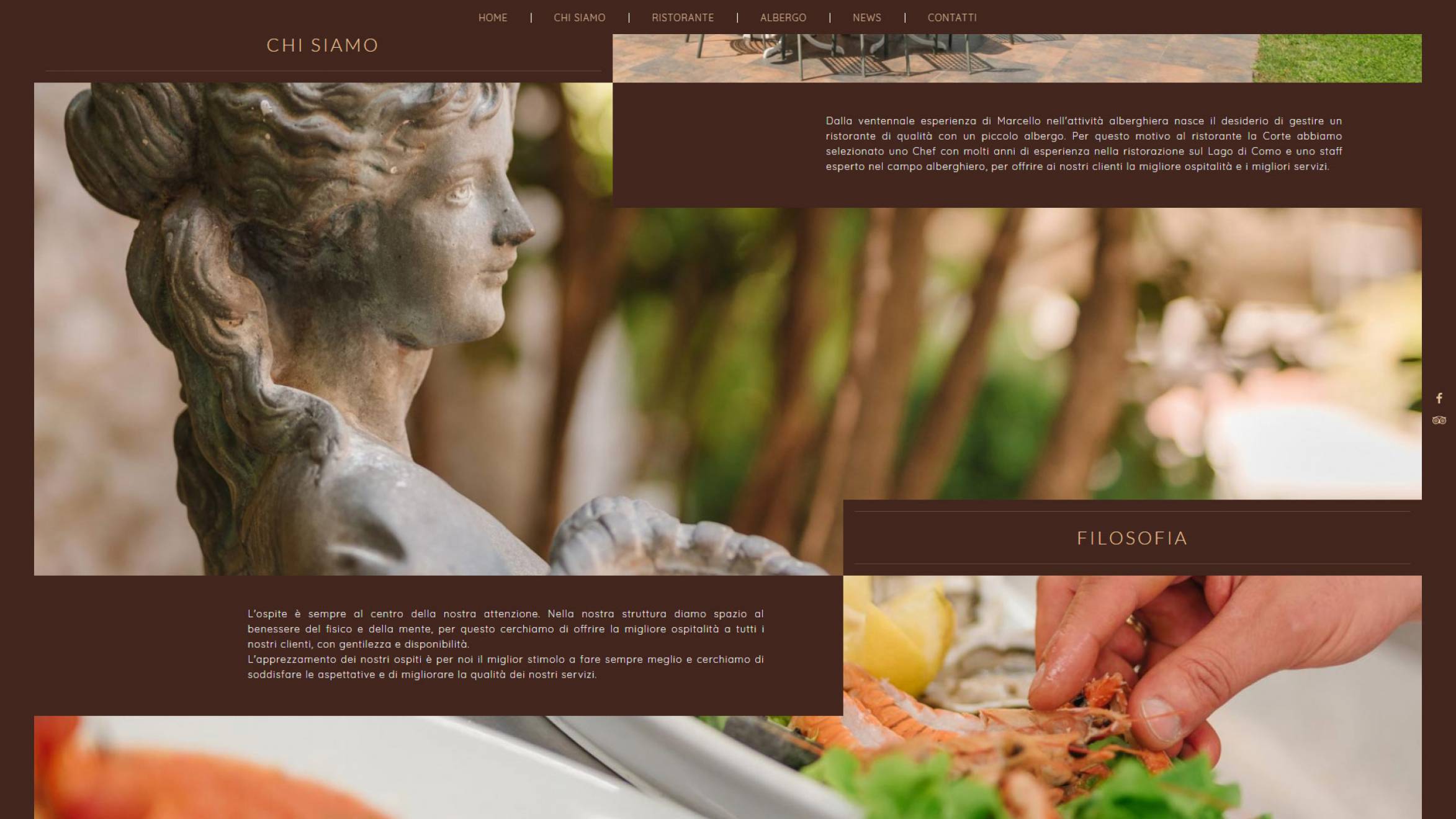 Sito internet responsive ristorante albergo la corte realizzato da newvisibility