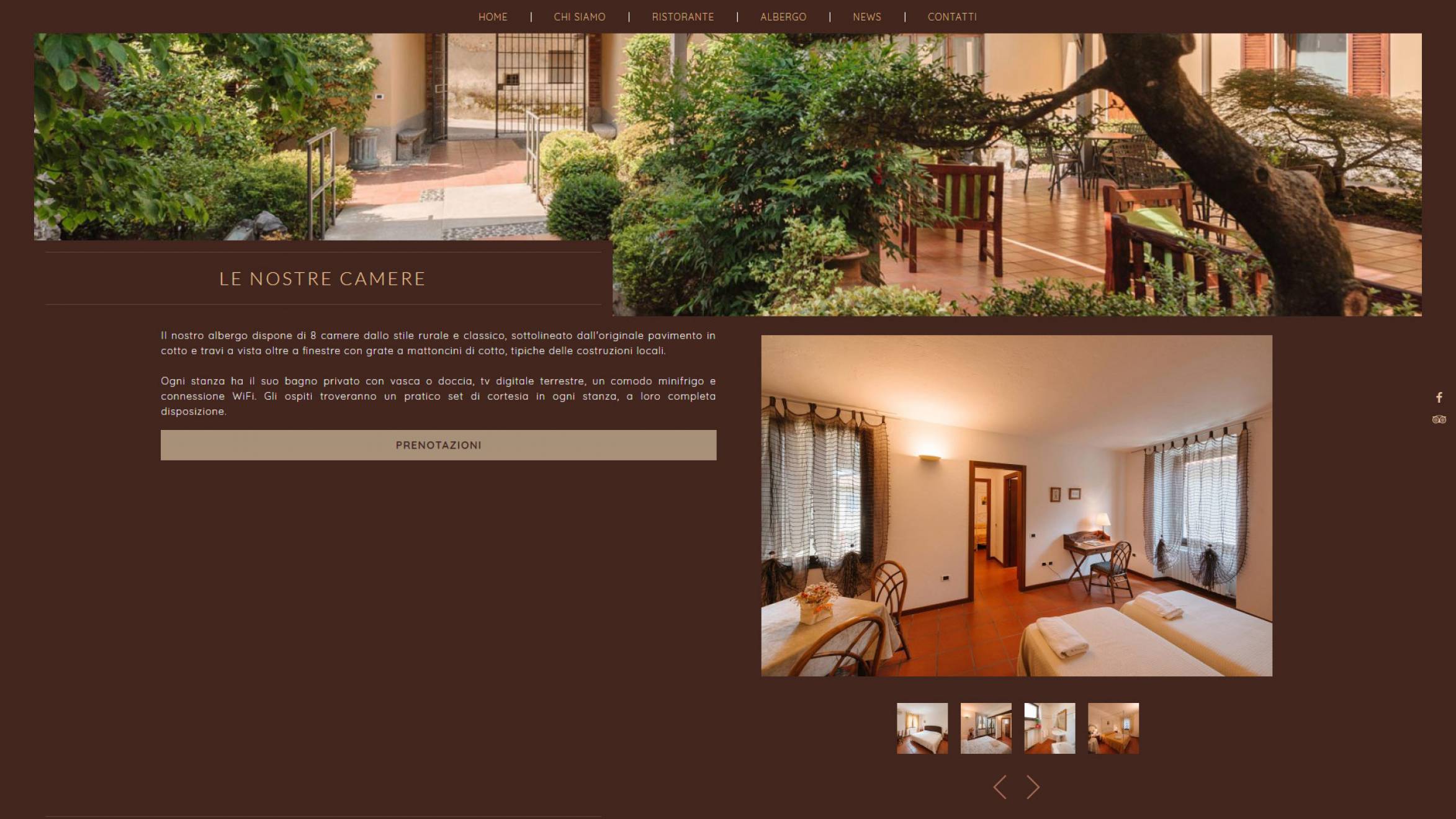 Sito internet responsive ristorante albergo la corte realizzato da newvisibility