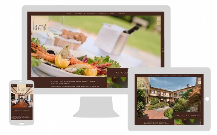 Sito internet responsive ristorante albergo la corte realizzato da newvisibility