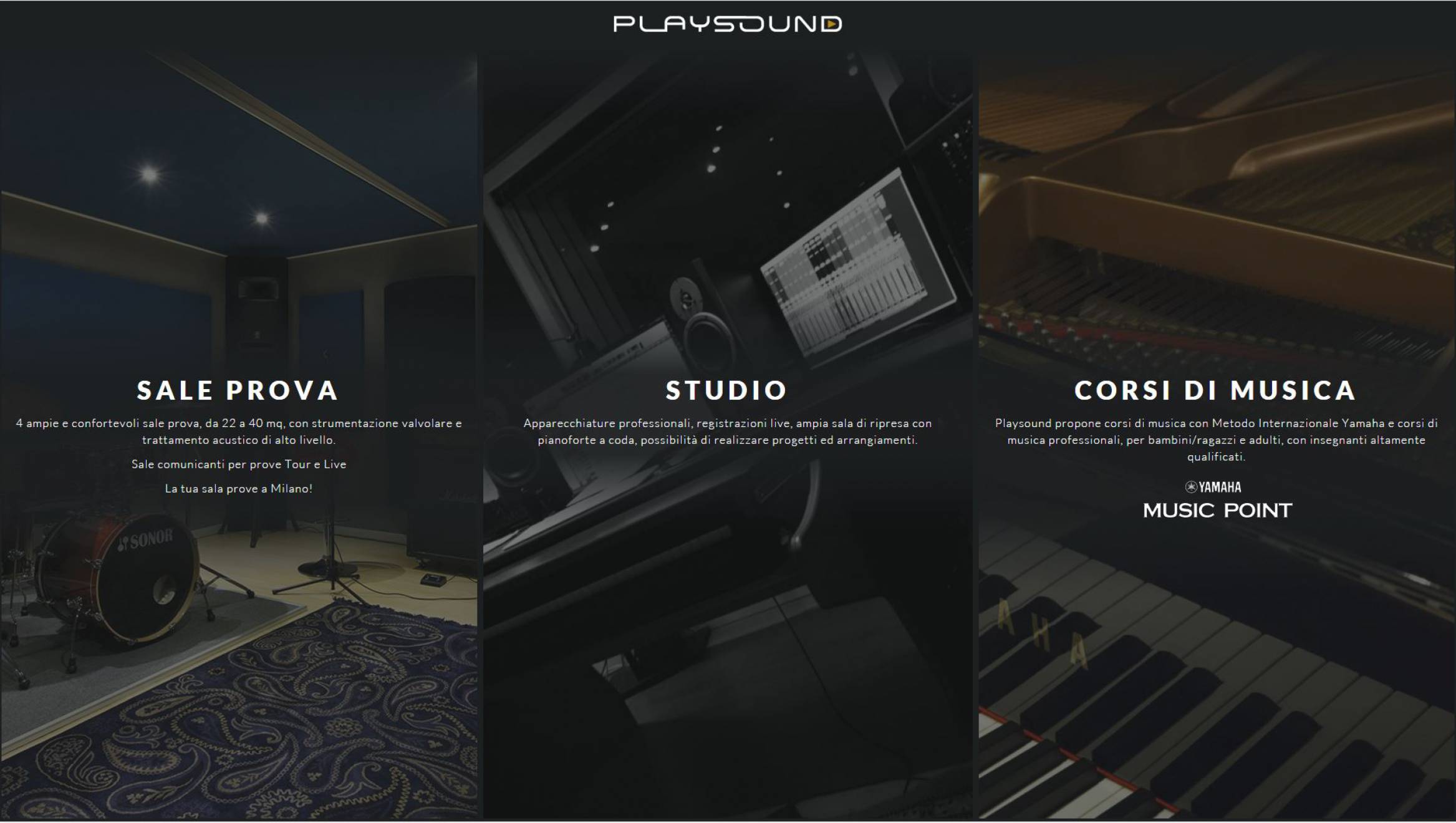 Introduzione sito web Playsound