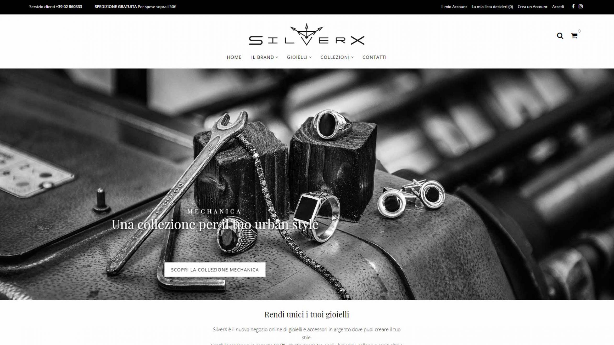 Home page e-commerce SilverX