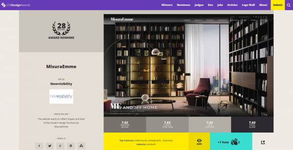 misuraemme.it sito realizzato da newvisibility candidato ai css design awards